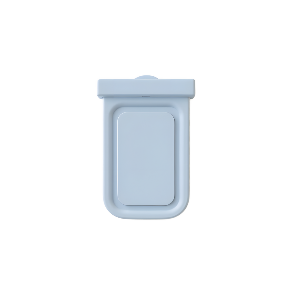 Light Blue Minimalist Trash Can Icon 3D Render png