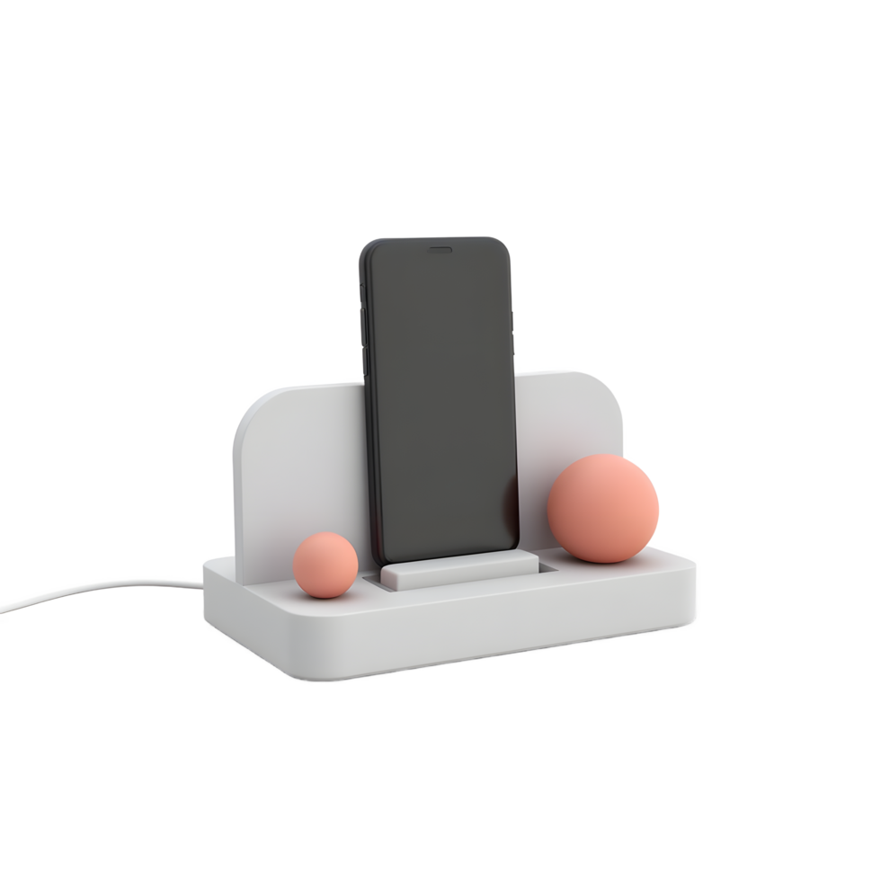 Modern Phone Charging Station with Minimalist Design png