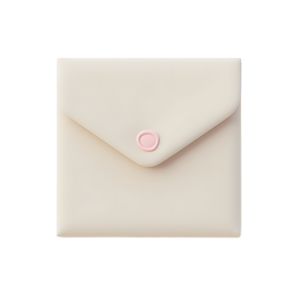 Beige Envelope with Pink Wax Seal png