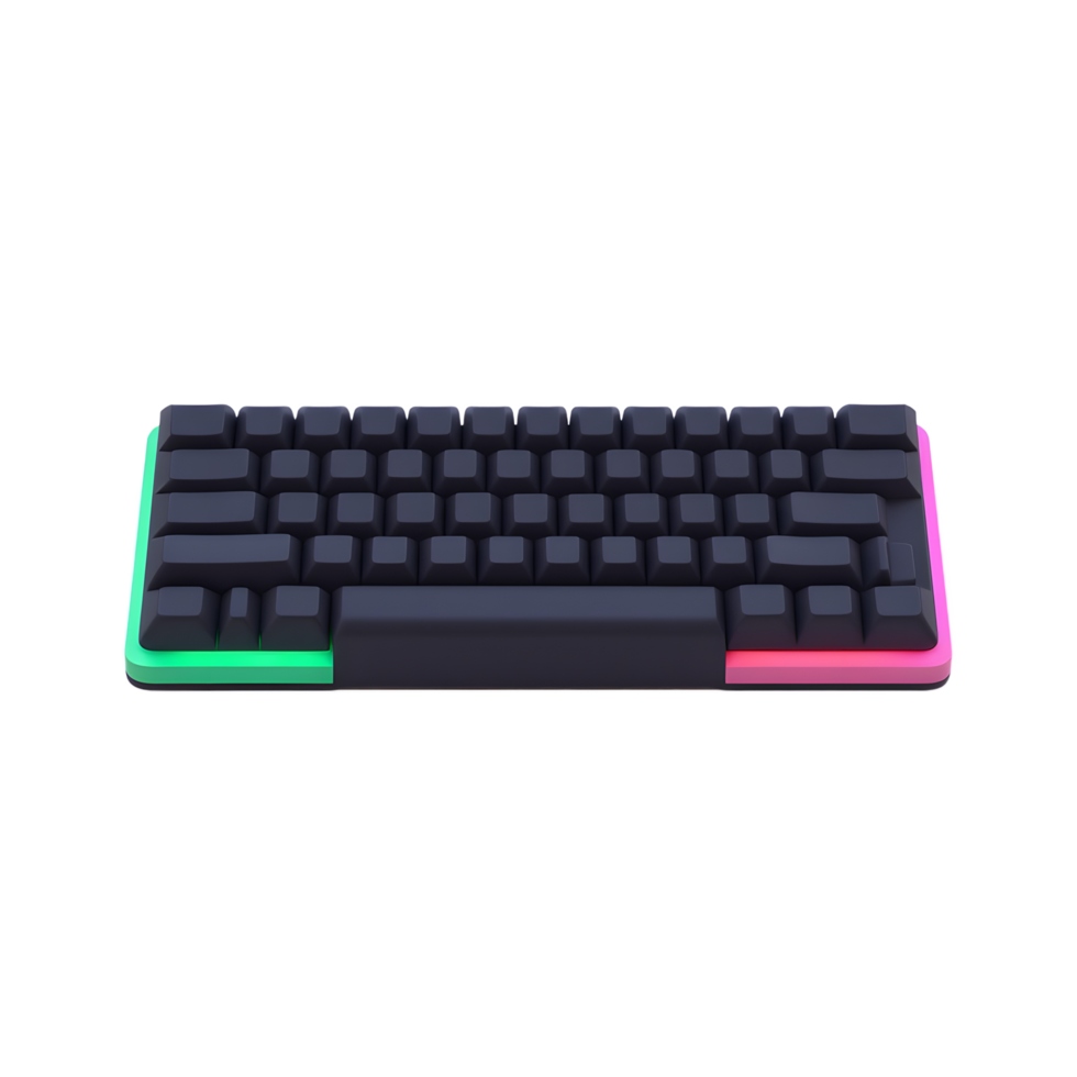 Sleek Black Gaming Keyboard with RGB Lighting png