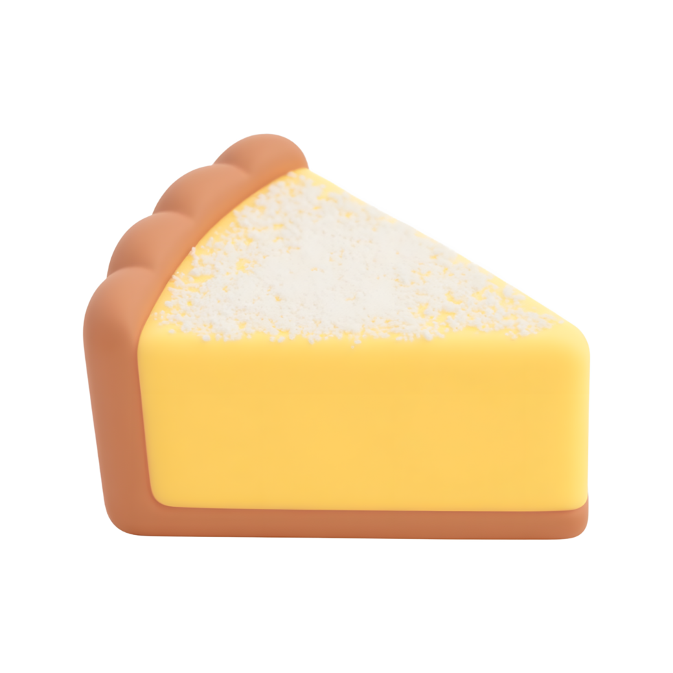 Delicious Lemon Pie Slice with Powdered Sugar png