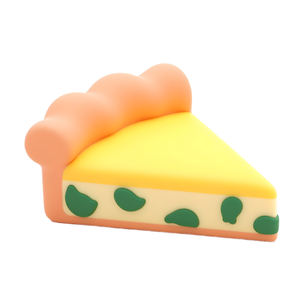 Cute 3D Rendered Pie Slice Dessert Illustration png