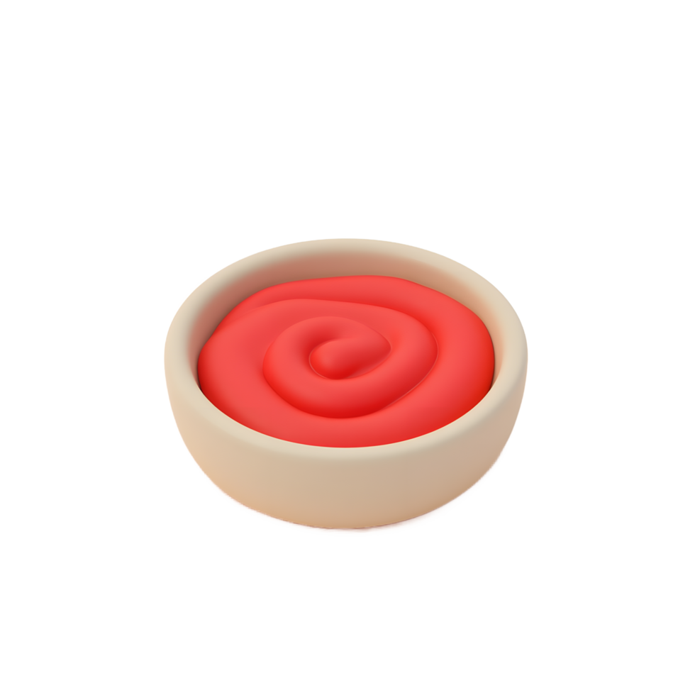 Red Sauce in Bowl 3D Render Delicious Food Image png