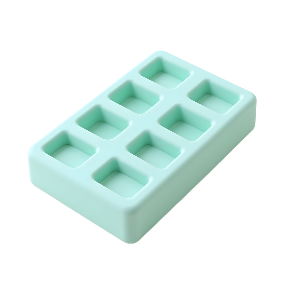 Mint Green Silicone Candy Mold Eight Cavity Tray png