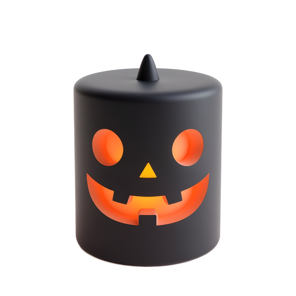 Black Halloween Jack O'Lantern Candle Decor png