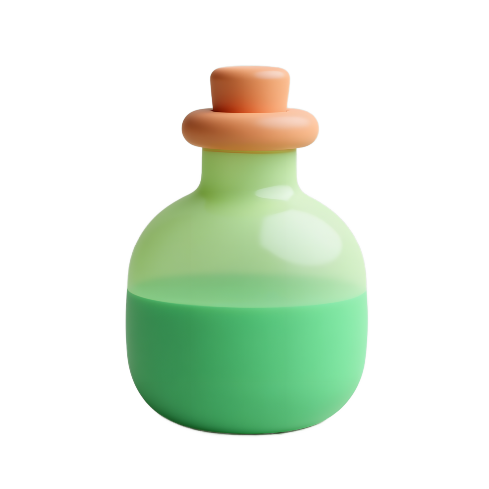 Pastel Green Glass Bottle with Orange Lid Product Mockup png