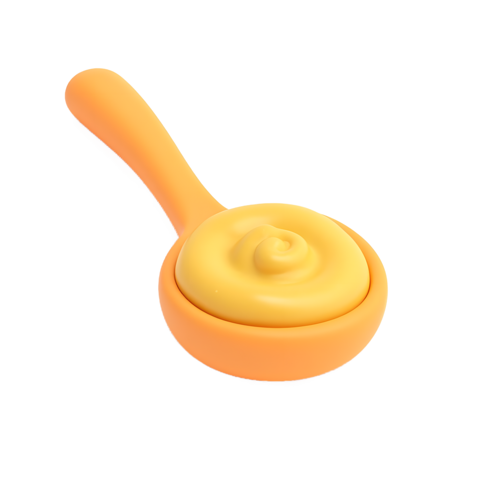 Spoonful of Creamy Yellow Sauce 3D Render png