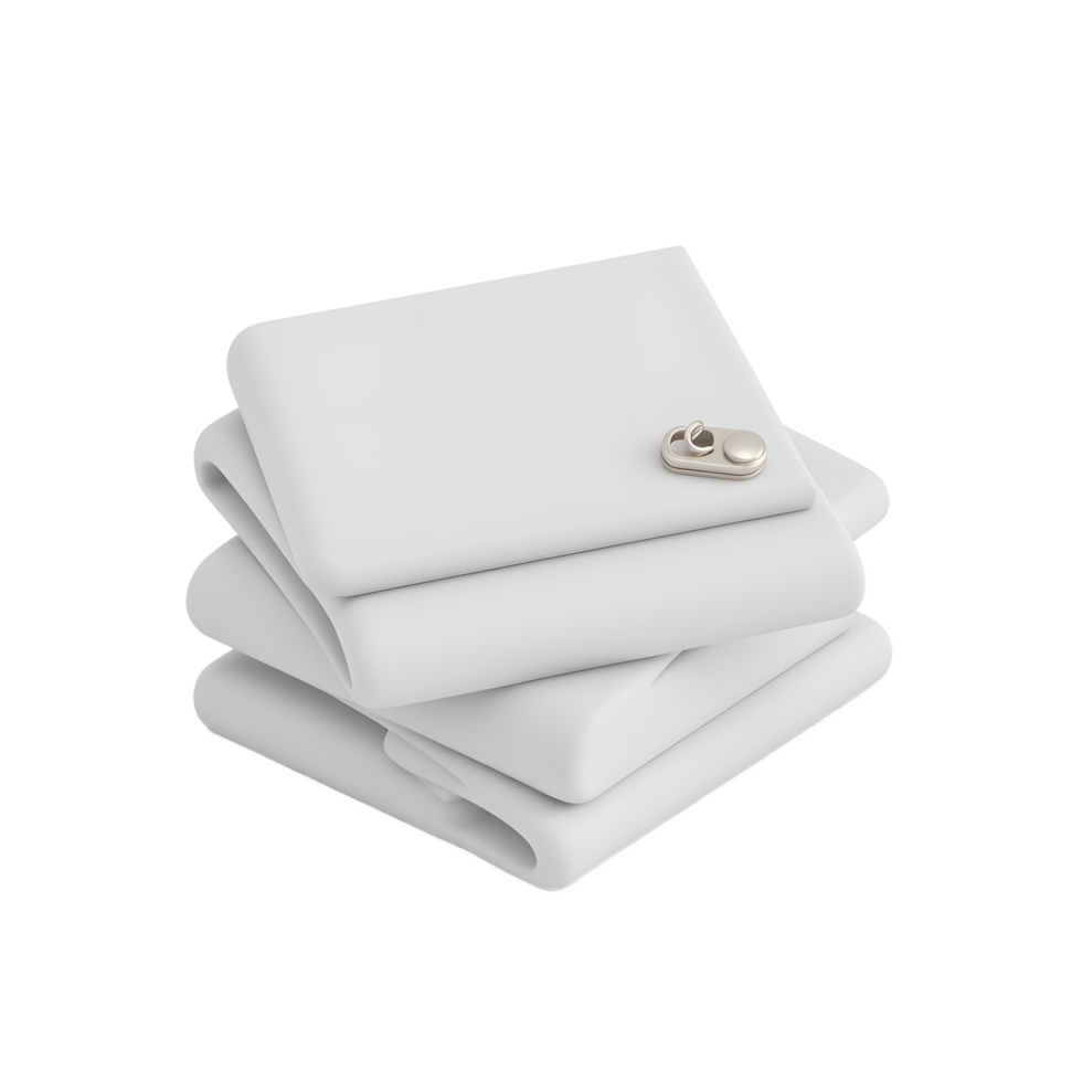 Folded White Fabric with Fastener Versatile Material for Crafts png