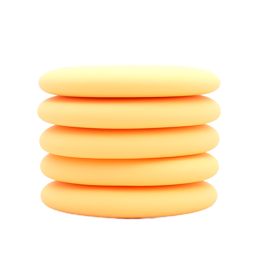Stack of Pastel Yellow Discs Abstract 3D Render png