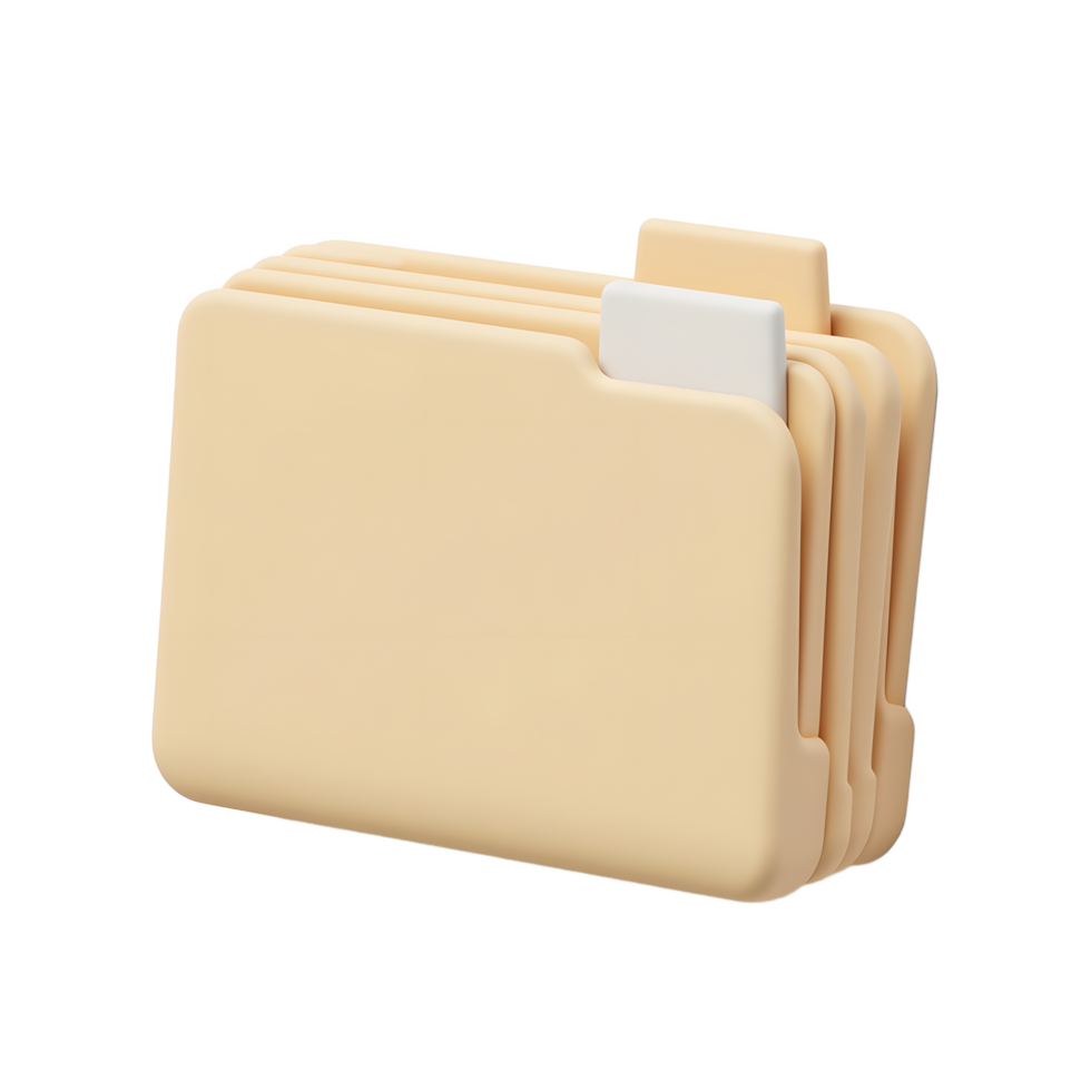 3D Rendered Beige Files Folders Stack Icon png