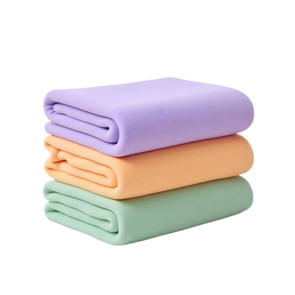 Soft Pastel Fleece Blankets Stacked Cozy Home Decor png