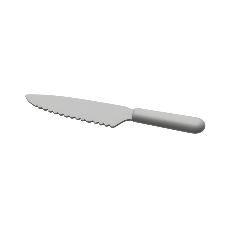 Serrated Bread Knife 3D Model for Baking png