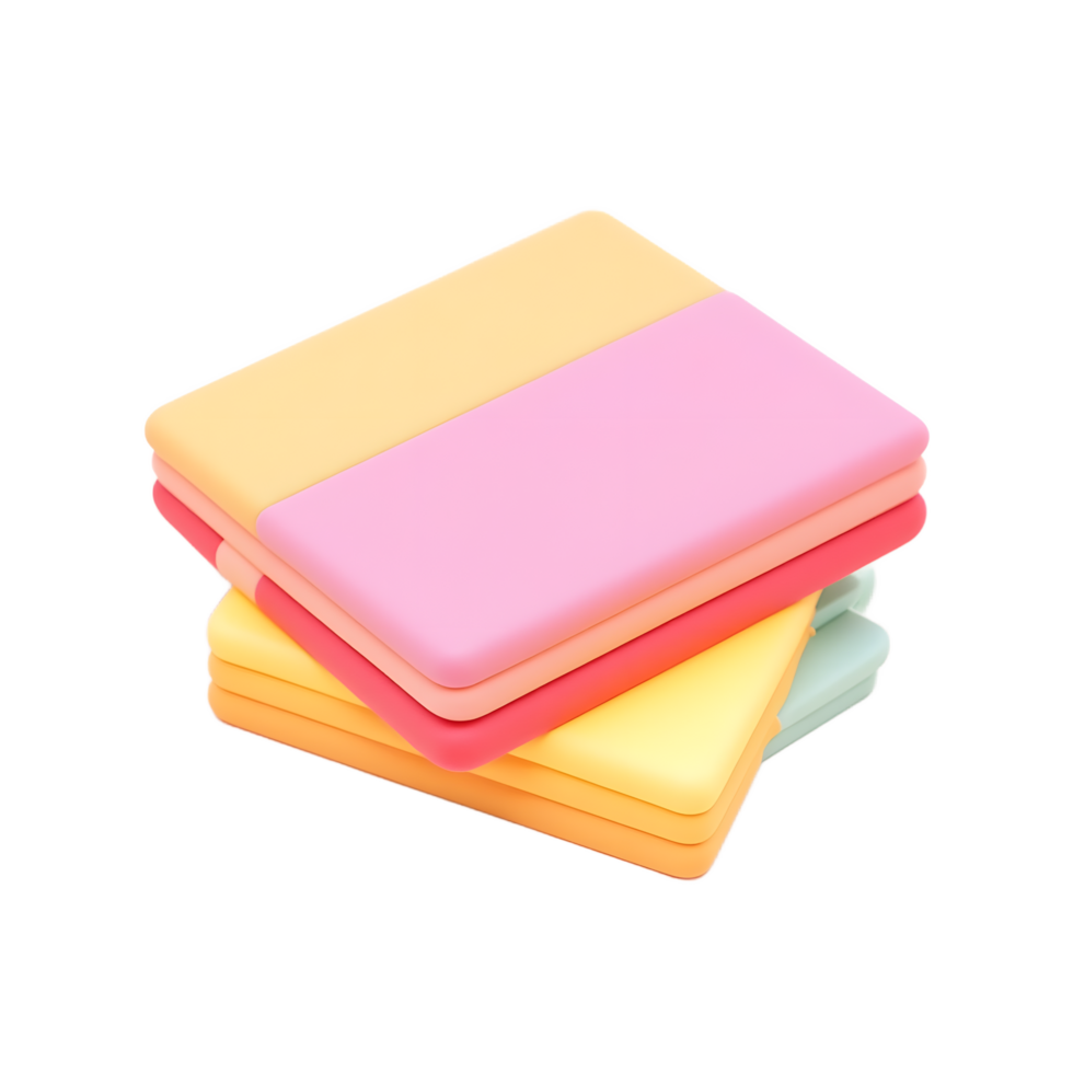 Pastel Color Blocks Stack 3D Render Abstract Design png
