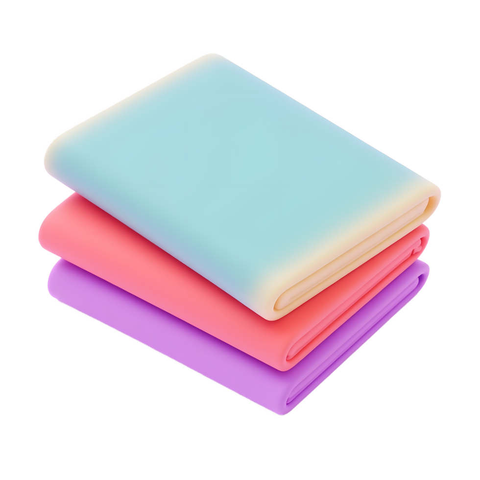 Stack of Soft Pastel Fabric Towels for Bathroom or Spa png