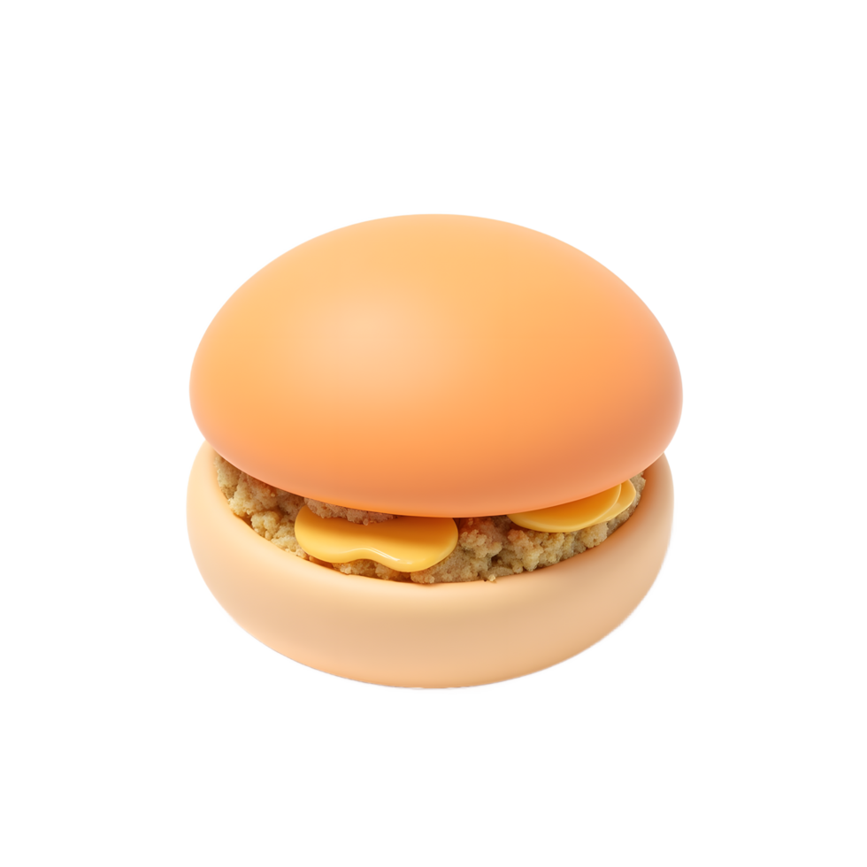 Cute 3D Render of a Yummy Burger png
