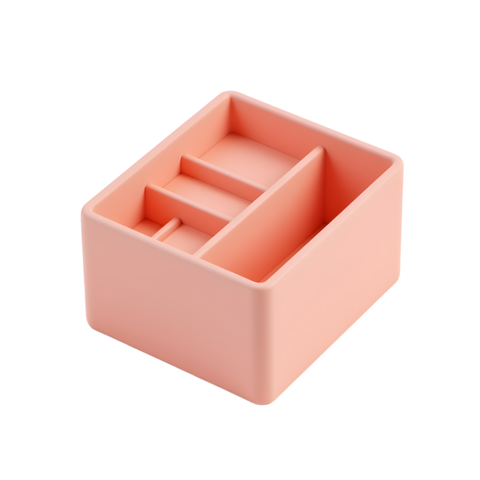 Pink Desk Organizer with Compartments for Office Supplies png