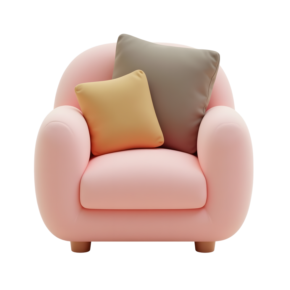Pink Armchair with Cushions Modern Kids Sofa png