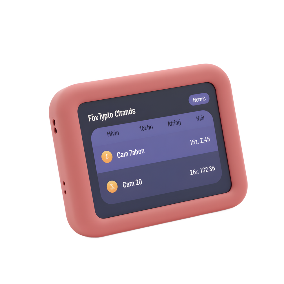 Pink Portable Crypto Tracker Device Display png