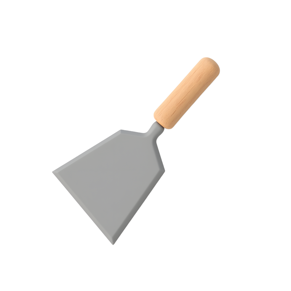 Gray Silicone Spatula with Wooden Handle Kitchen Tool png