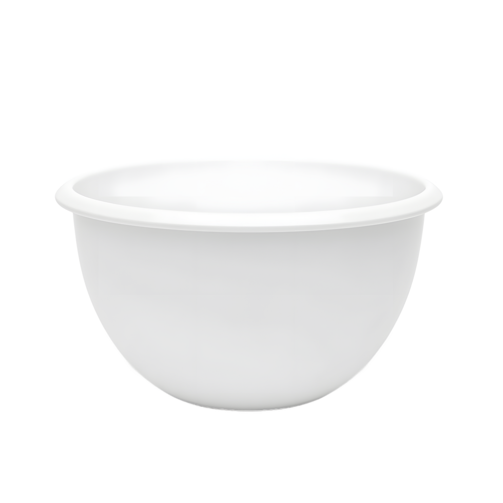 White Mixing Bowl Empty Food Prep Kitchenware png