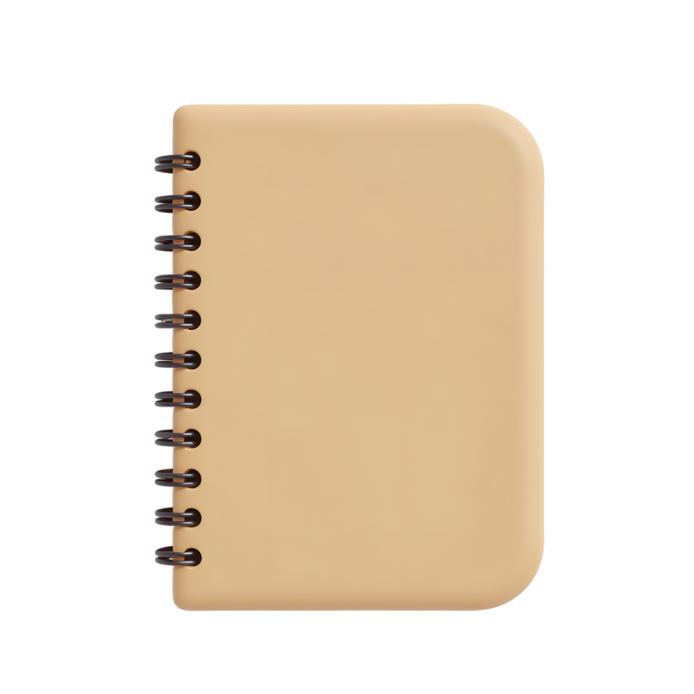 Beige Spiral Notebook Mockup Blank Design Template png