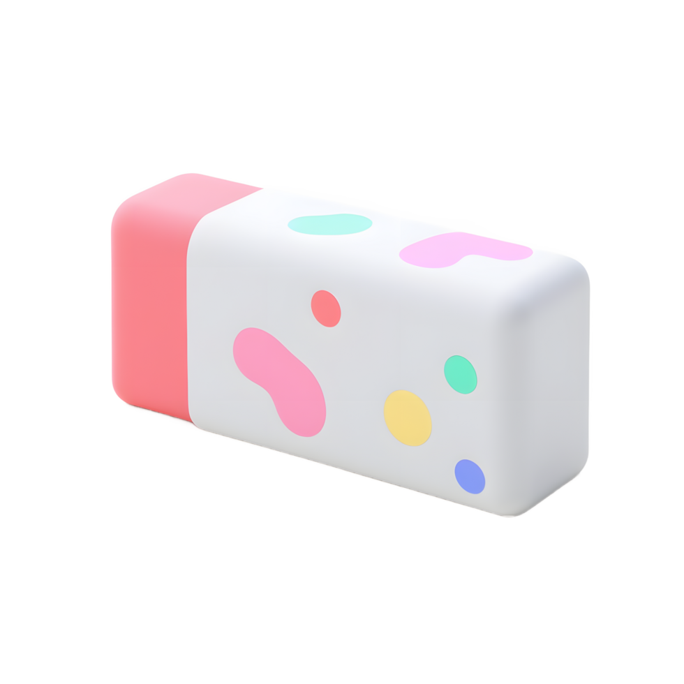 Cute Pastel Eraser with Abstract Shapes Design png