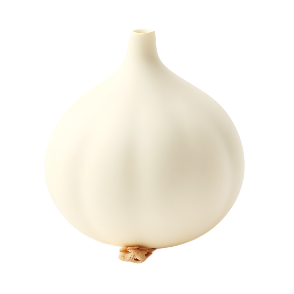 Single White Garlic Bulb Isolated on White Background png