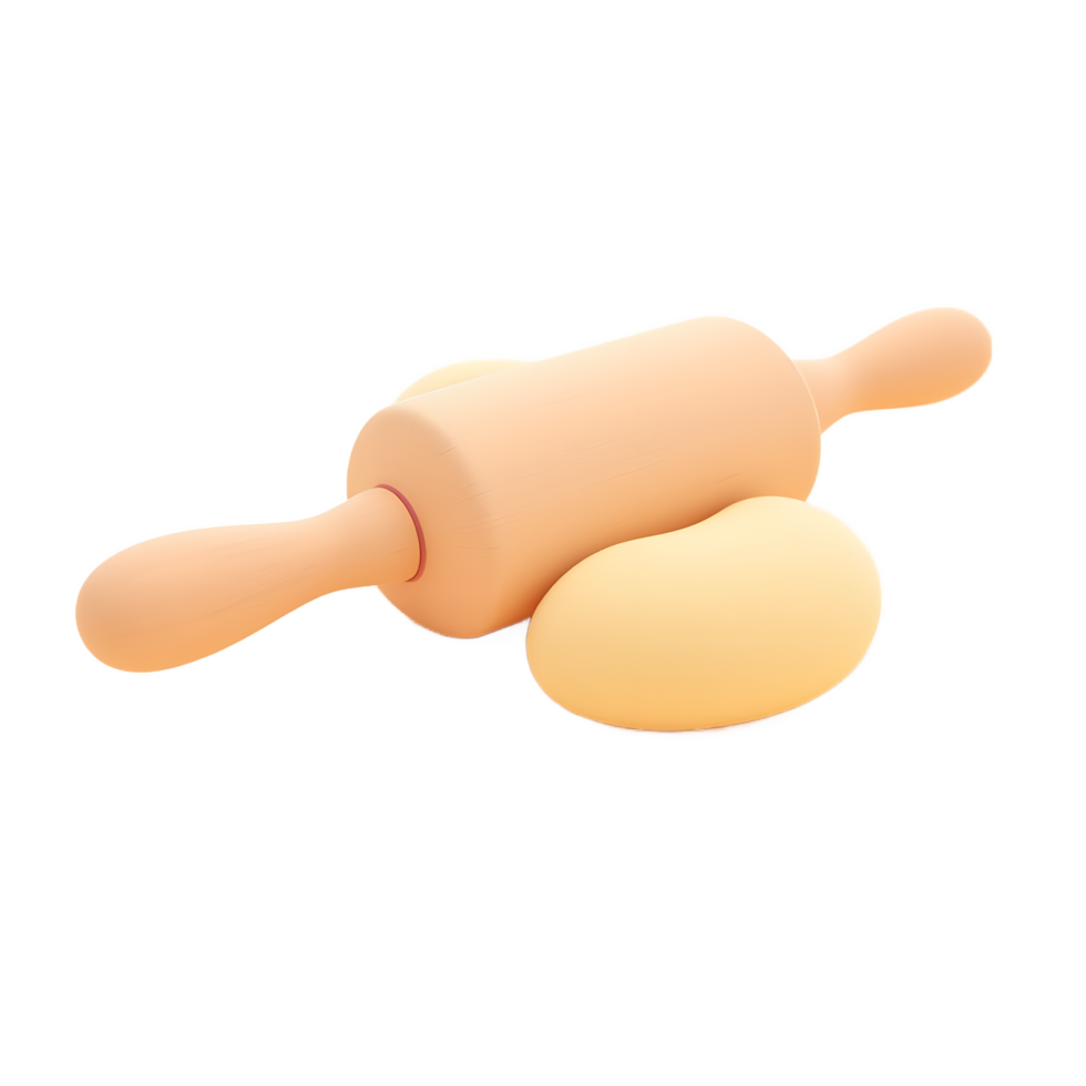 Rolling Pin and Dough Baking Supplies for Homemade Bread png