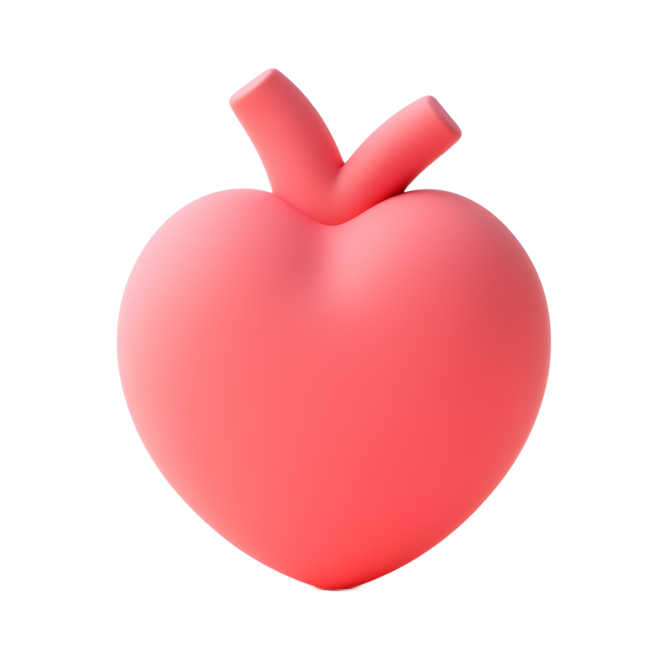 Pink Heart Shaped 3D Render Illustration png