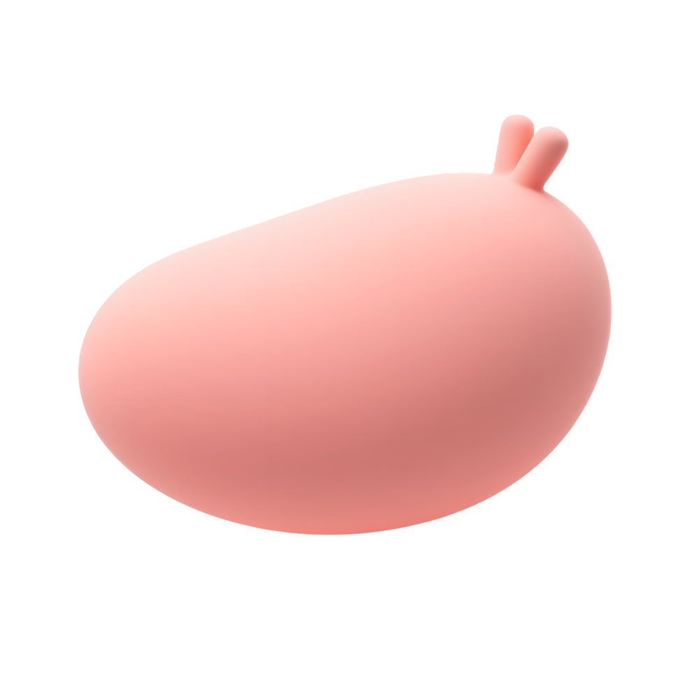 Cute Pink Blob 3D Render Illustration png