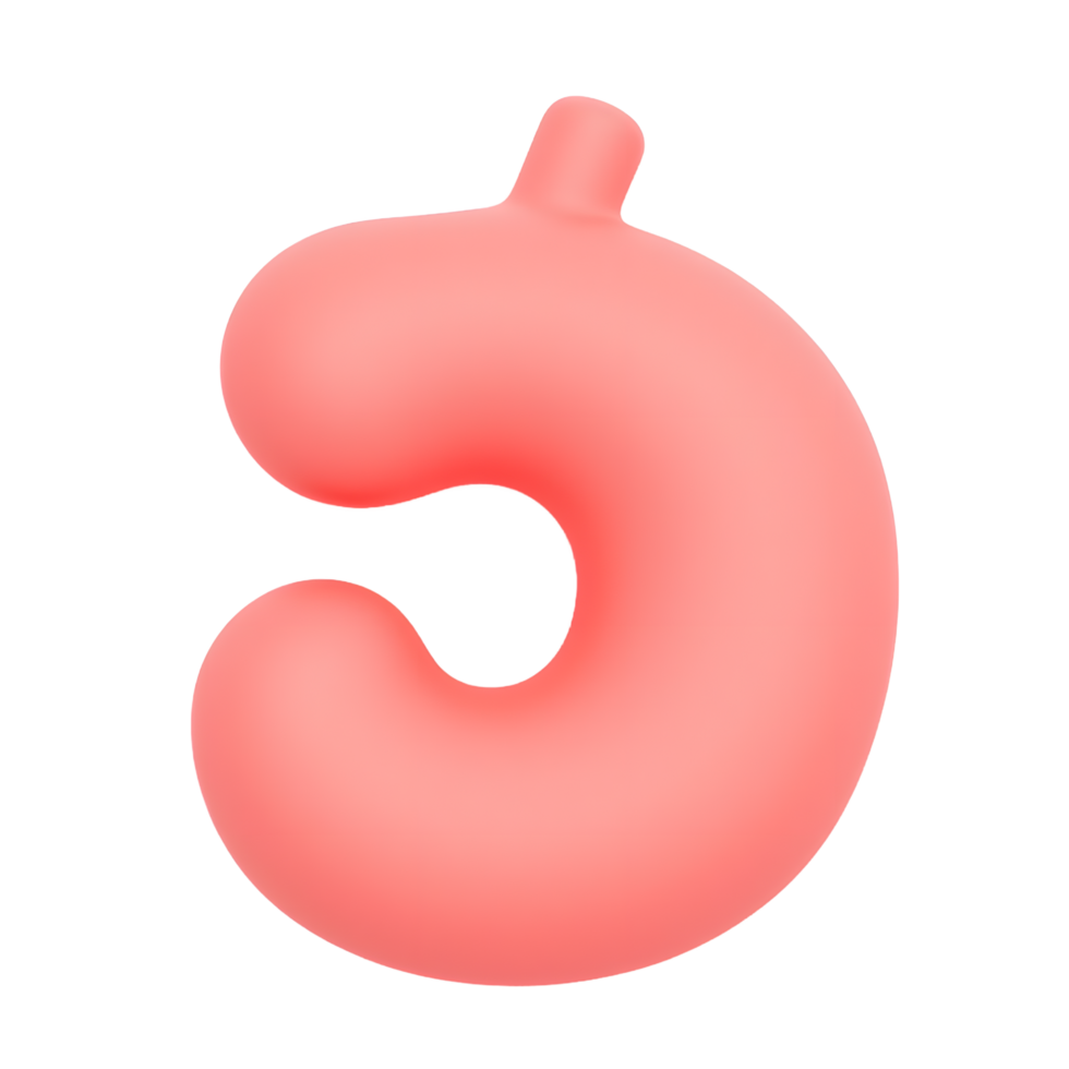 Pink Abstract Shape 3D Render Design Element png