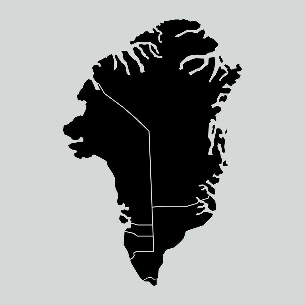 Illustration of a map Greenland territories. White flat design isolated on a white background. Highly detailed illustration vector