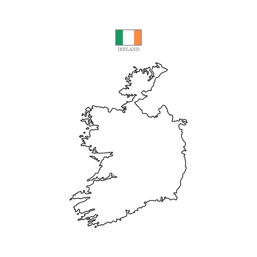 Map of lreland territories, featuring states and borders. An outline design without regions, isolated on a white background. Highly detailed illustration Europe vector