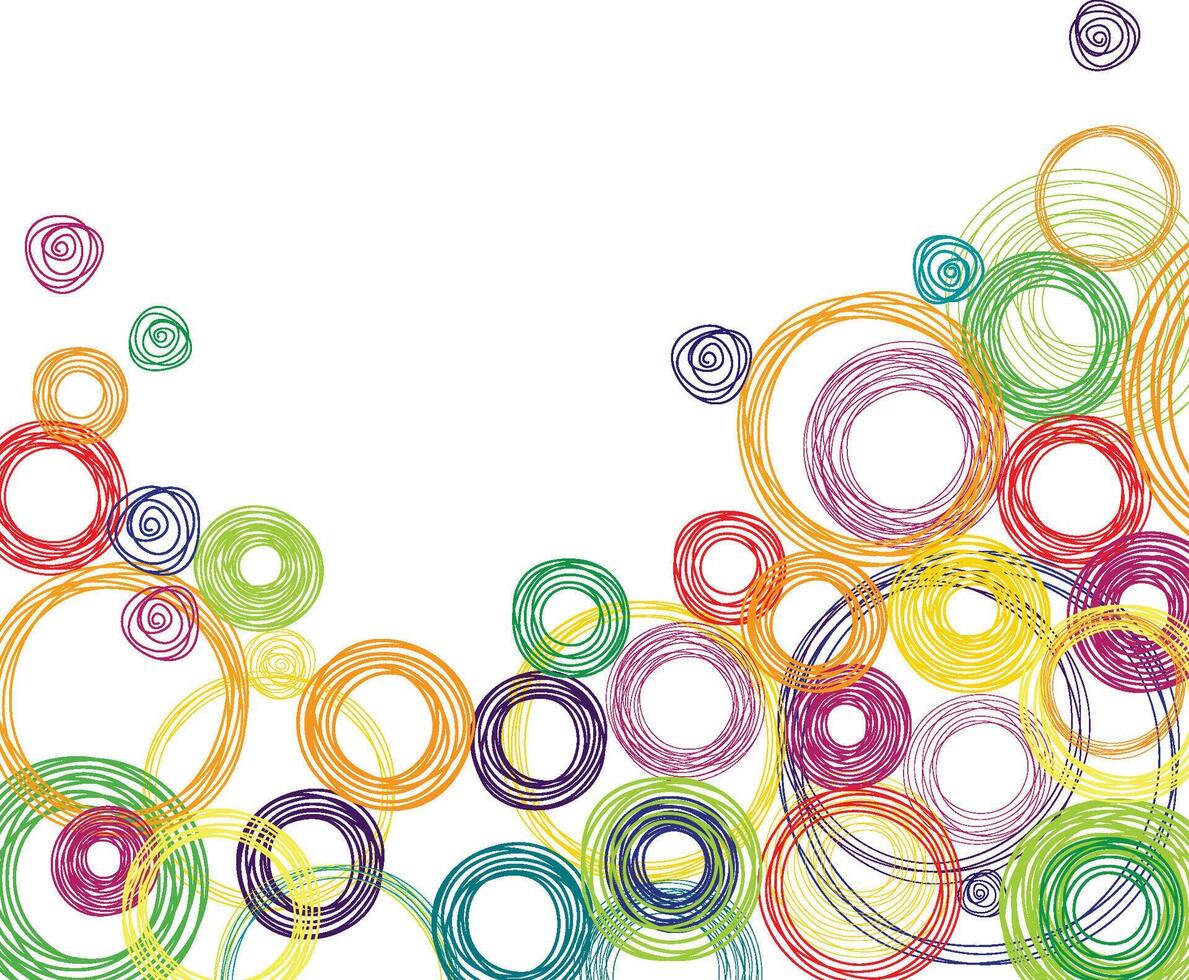 Abstract square background with colored circles vector