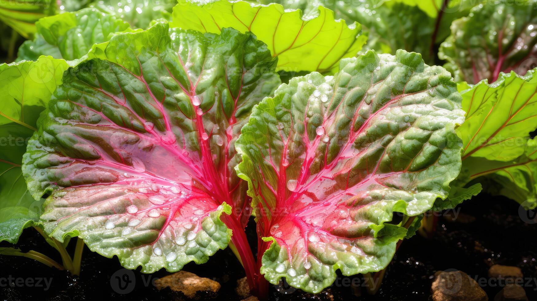 setting rhubarb leaf photo