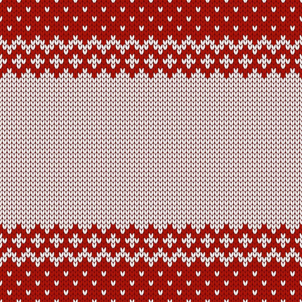 Knitwear texture. Template with empty place for text. Traditional seasonal seamless background for holiday design. Winter knitted wool sweater pattern. Christmas vector