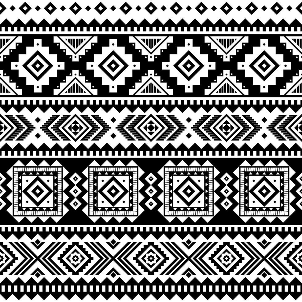 Tribal striped seamless pattern. Aztec geometric black-white background. Can be used in fabric design for clothes, accessories, decorative paper, wrapping, web design vector