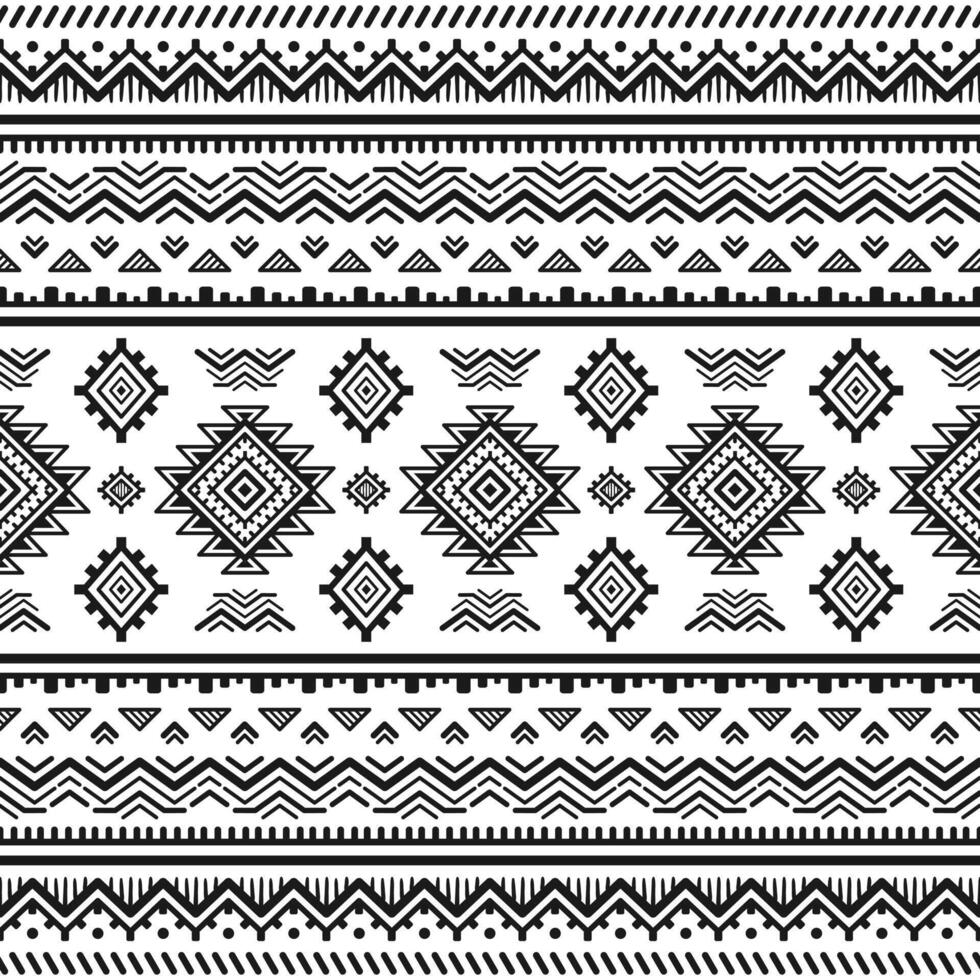 Ethnic seamless monochrome pattern. Aztec geometric background. Tribal print. Navajo fabric. Modern abstract wallpaper. For paper, textile design vector