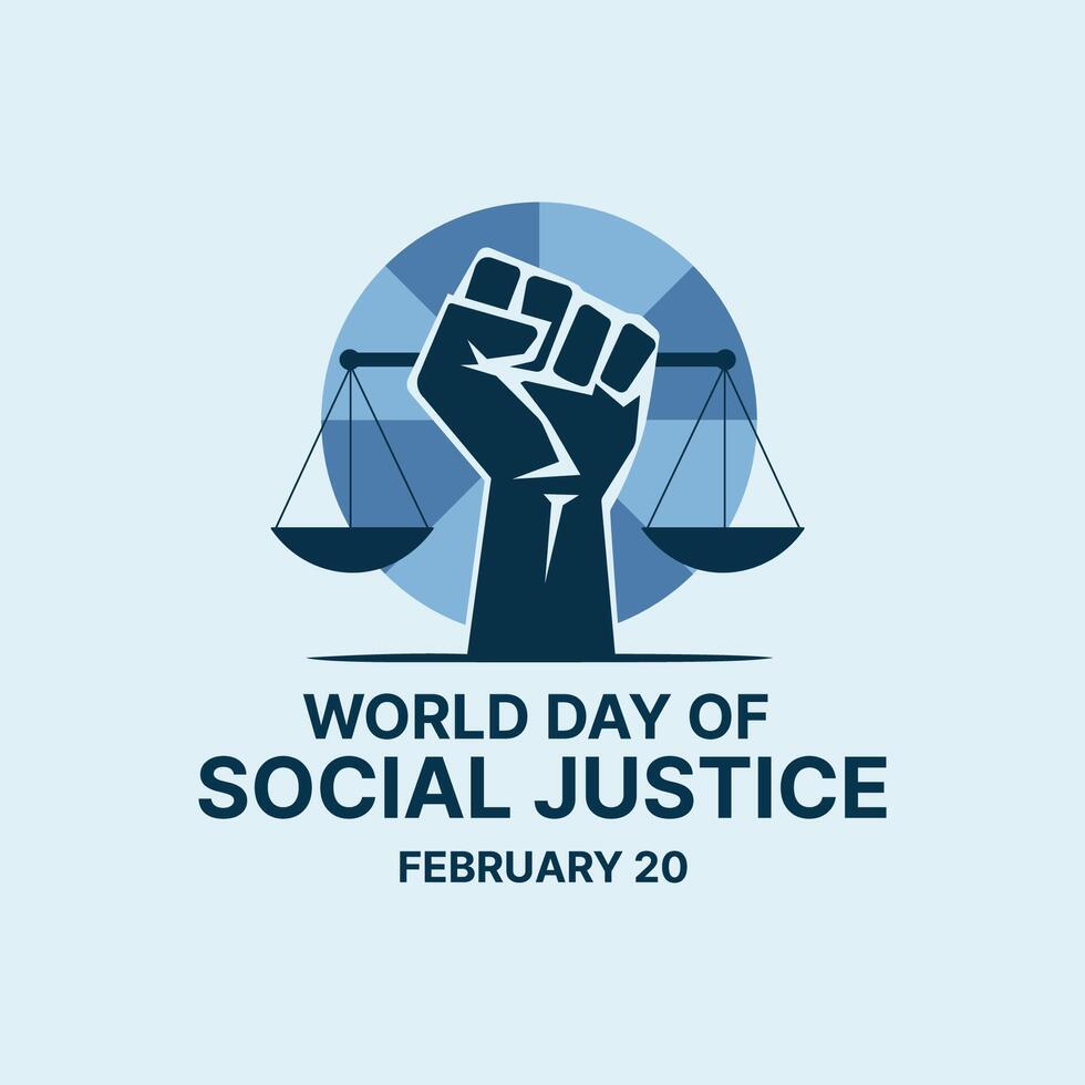 World Day of Social Justice Social Media Post Design vector
