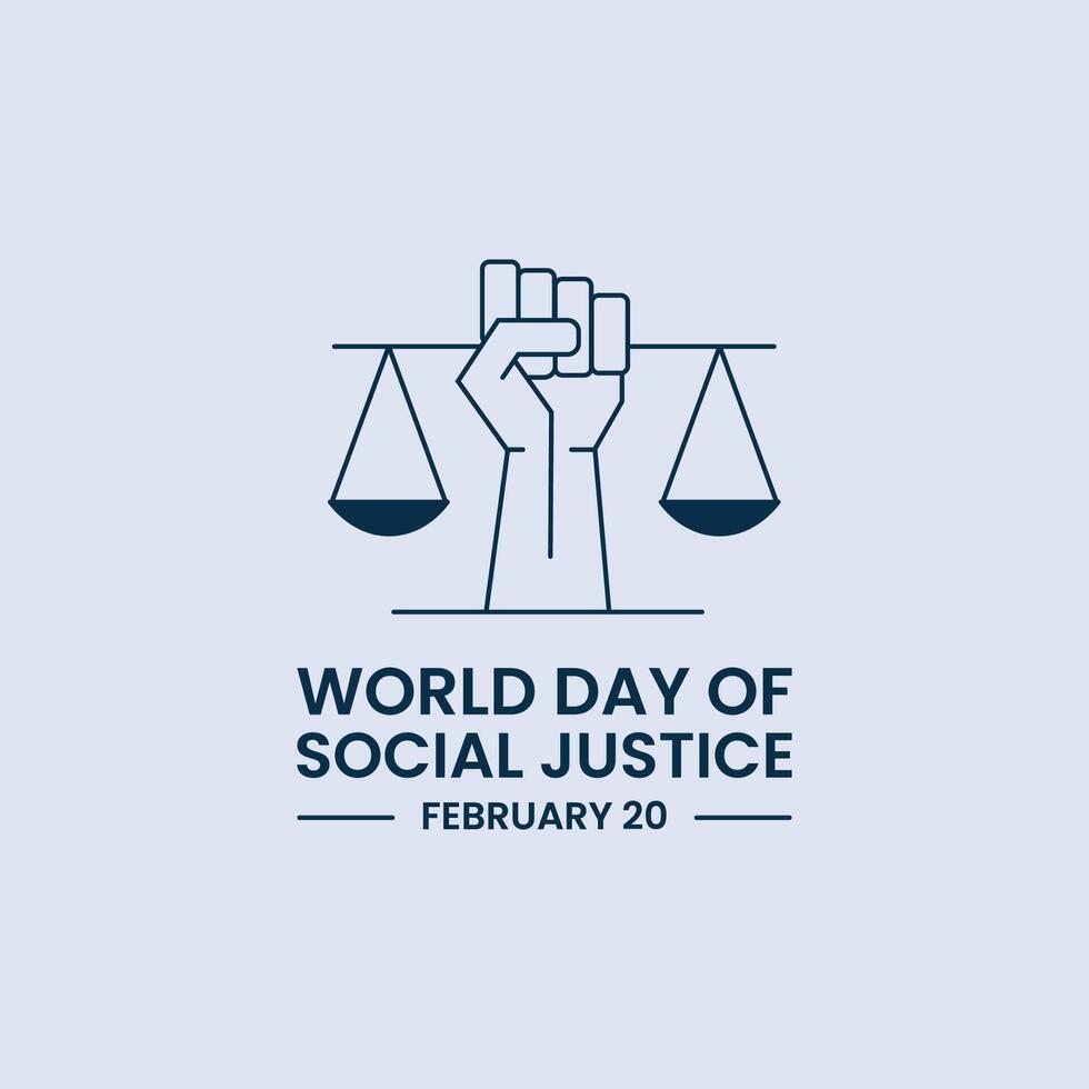 World Day of Social Justice Social Media Post vector