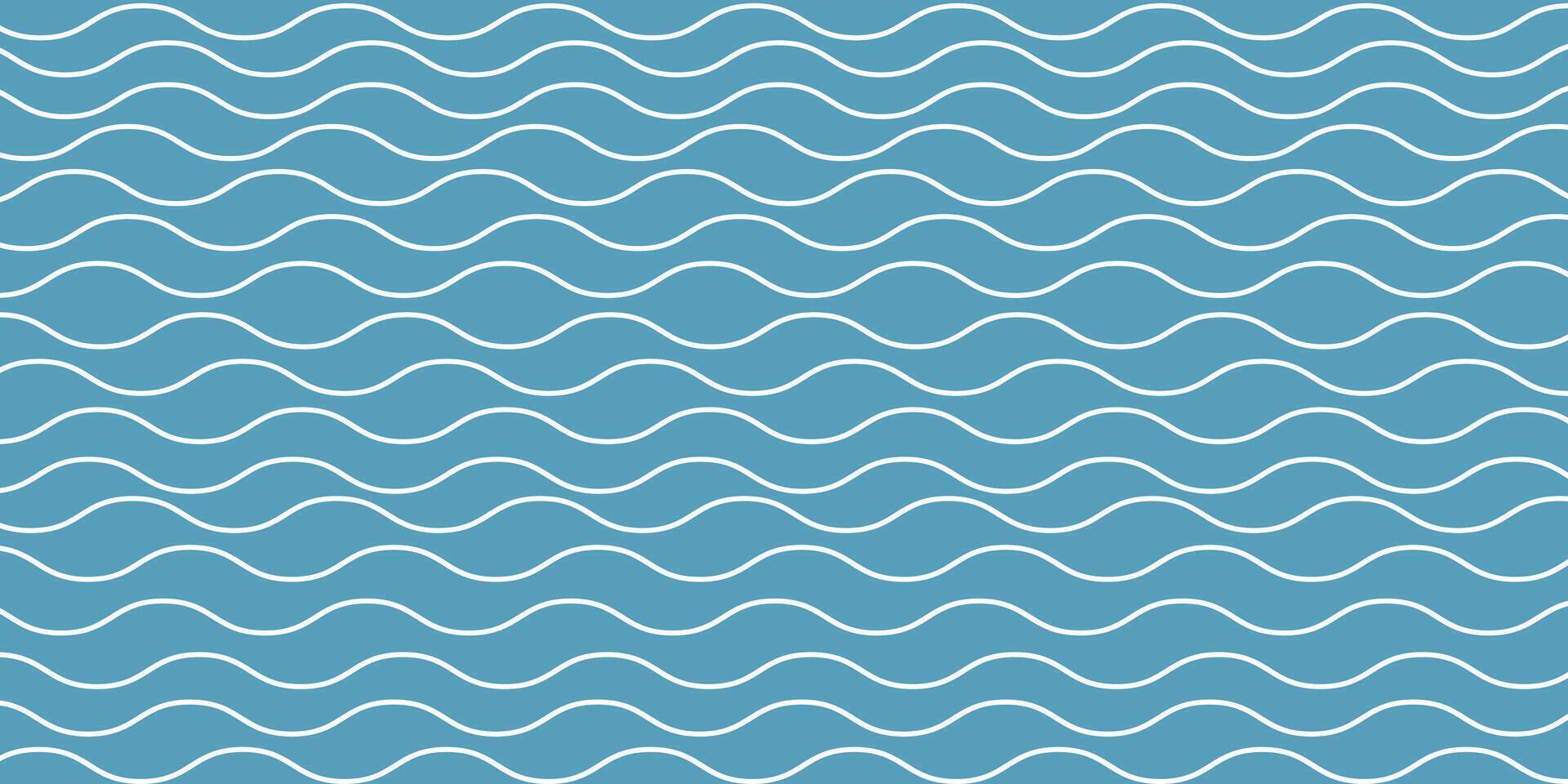 Blue abstract wave pattern. Curve outline print. Striped endless texture. minimalistic vintage background with wavy lines vector