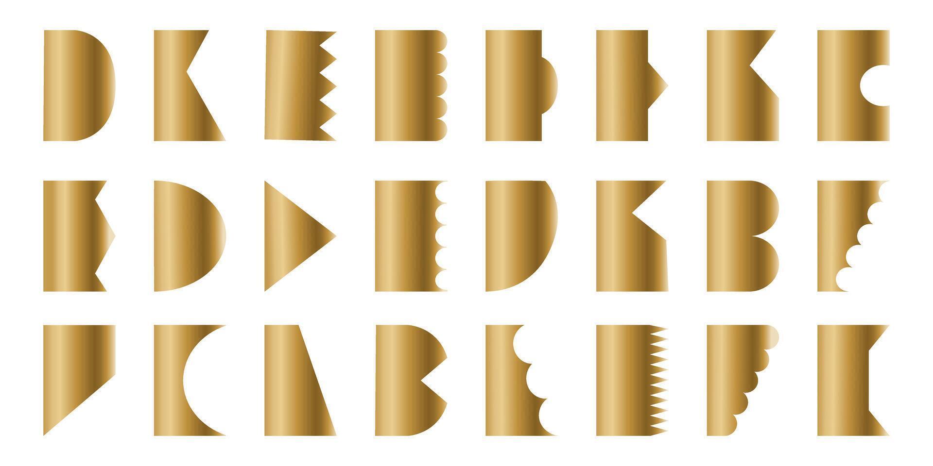 Collection of Golden Ribbon Left Side Border, Divider, Separation Set vector