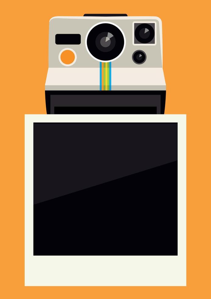 Retro Camera with Photo Shot and Background for Your Text vector