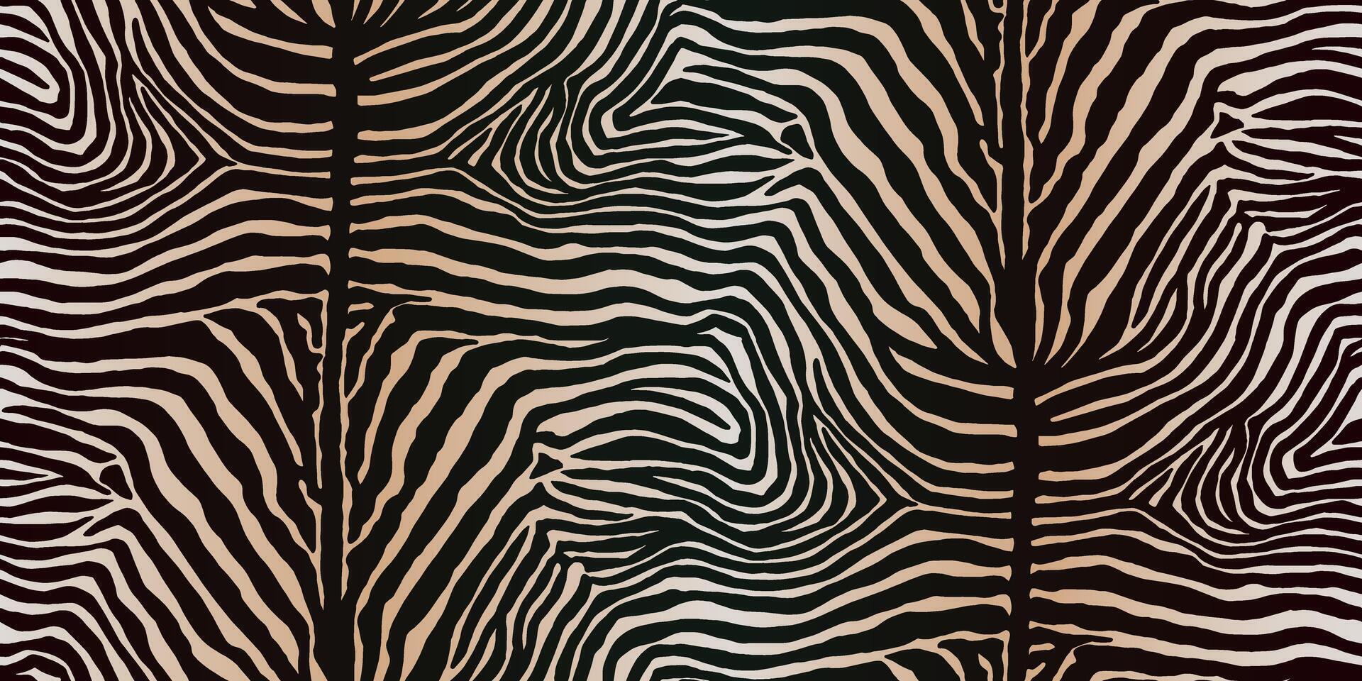 Zebra Animal Stripe Seamless Pattern. Dark Gradient Mammal Background vector