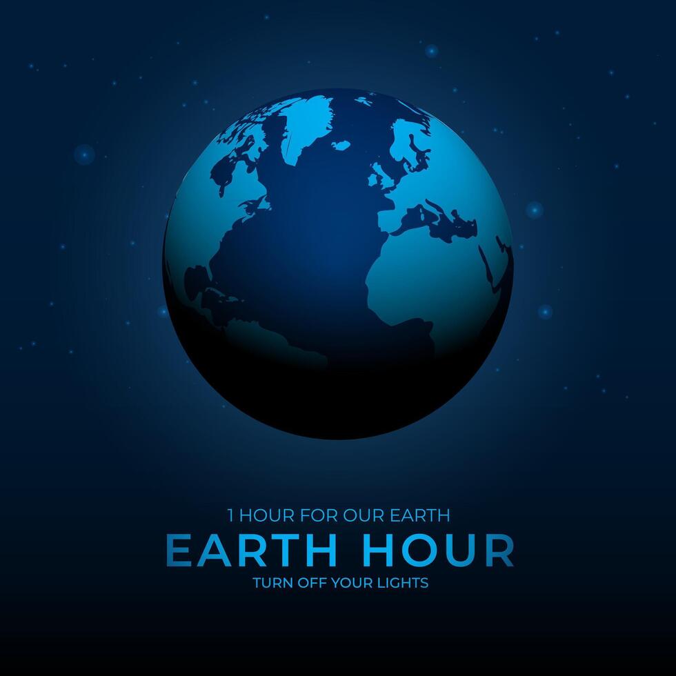 Earth hour day with turn off your lights text background design vector