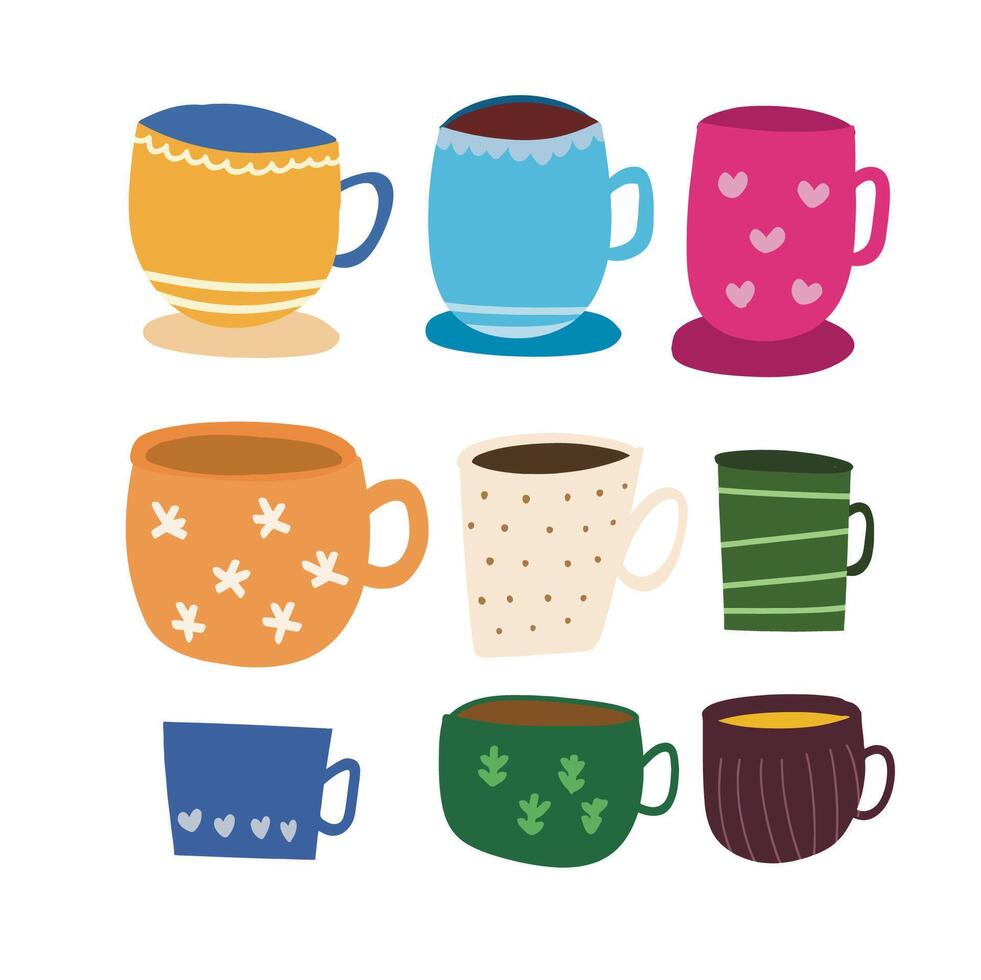 illustration of cup with different shapes vector