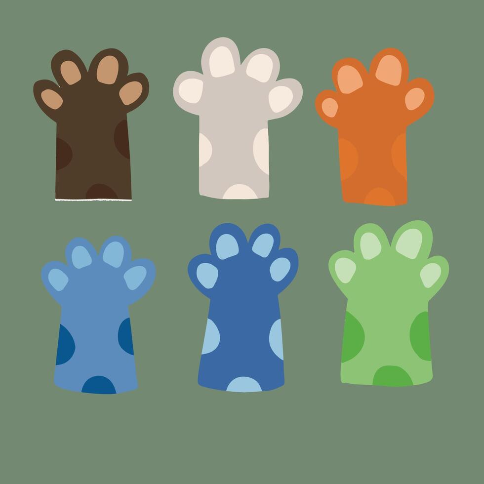 cute and funny cat hand illustration vector