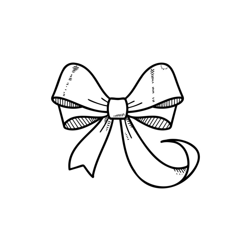 Elegant hand drawn ribbon design vector