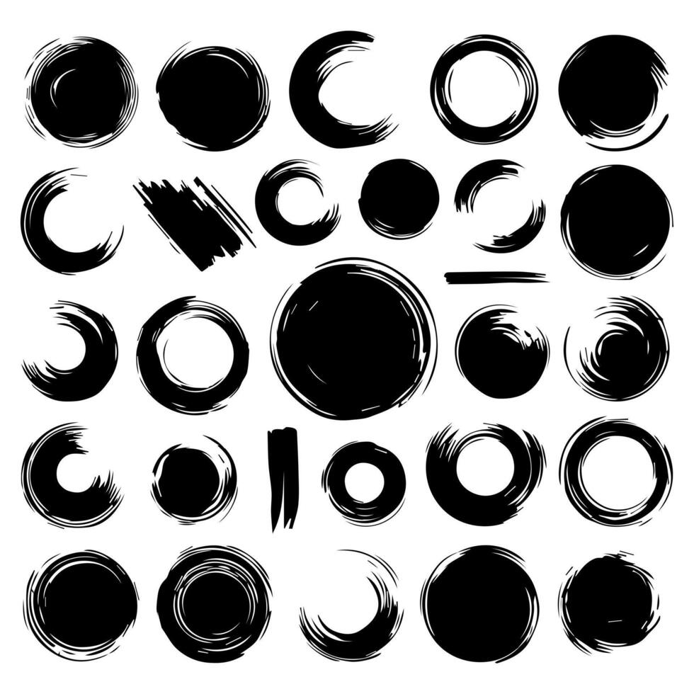 An elegant collection of creative black brushes vector