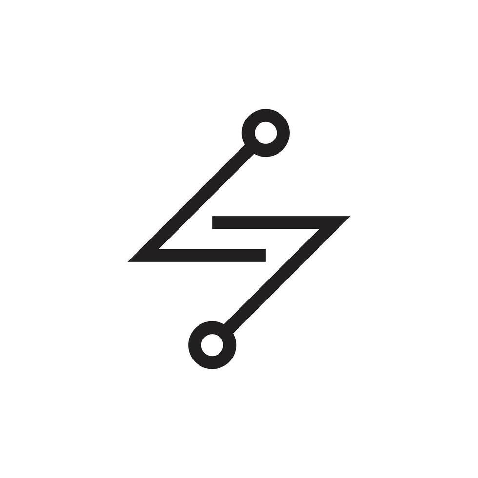 Logo electric circuit line stroke unique design vector
